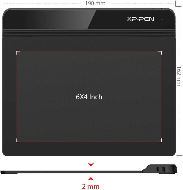 xppen starg640 6x4 inch digital art tablet battery-free stylus pen mac windows chromebook