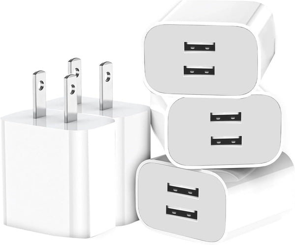 Dual Port USB Wall Charger for iPhone, Samsung, and Android Phones
