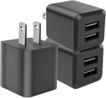Dual Port USB Wall Charger with 3-Pack