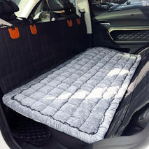 Grey truck plaid dog bed for backseat, deluxe dog seat covers, non-slip travel pet mat for SUVs, 24.8x54 inch