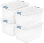 Sterilite 4-Pack 64 Quart Latching Box Storage Organizer Bins