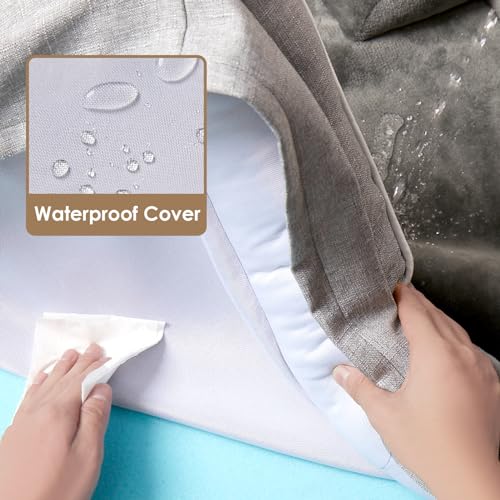 EheyCiga extra large dog bed 44x32 inch waterproof memory foam non-slip grey