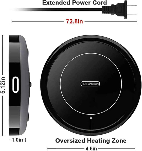 bestinkits auto on/off gravity-induction mug warmer for office desk use black