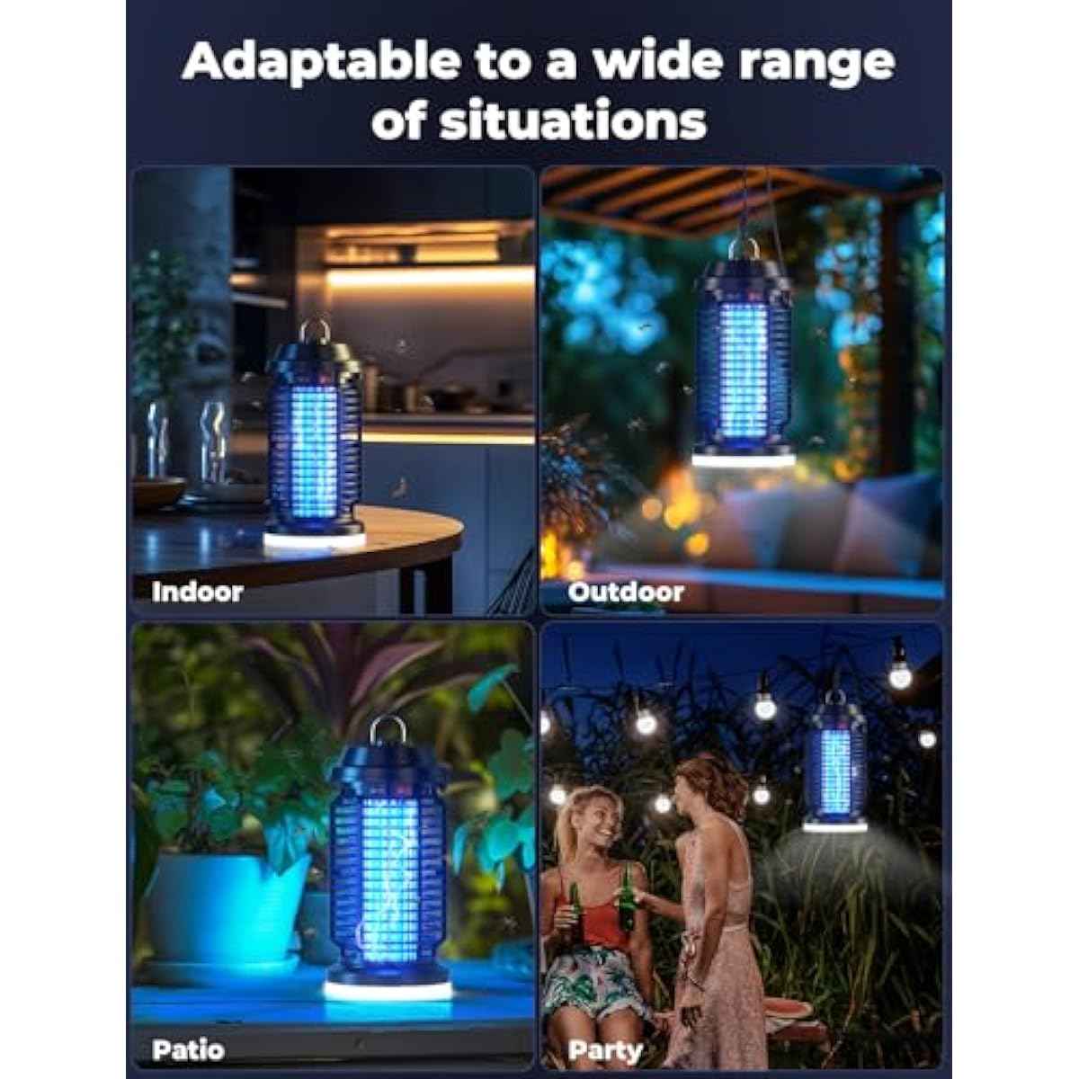 YISSVIC Bug Zapper Outdoor Indoor Waterproof Electric Mosquito Lamp Fly Zapper Killer Effective 4200V Plug in for Home Patio Office Courtyard