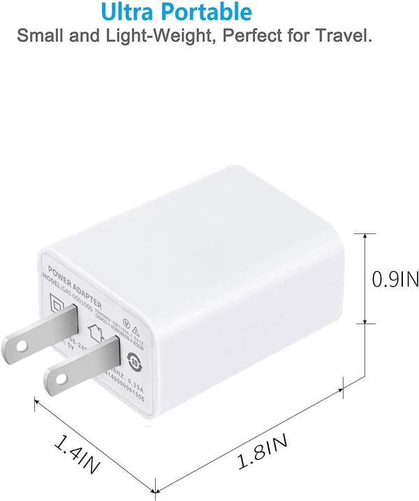 USB Wall Charger Compatible with iPhone, Samsung, and More