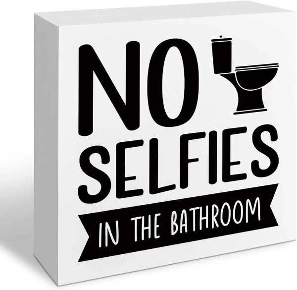 Funny Restroom Bathroom Wooden Signs, Funny Bathroom Sayings, Humor Washroom Quotes Block Plaque, Wall Art/Home Decor, Rustic Wooden Box Signs, Farmhouse Decor, Housewarming Gift