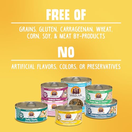 weruva classic cat food variety pack, 24 x 5.5oz cans, grain-free, gluten-free