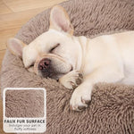 MIXJOY 23'' Brown Orthopedic Dog Bed with Faux Shag Fur, Ultra Soft and Washable Pet Cushion