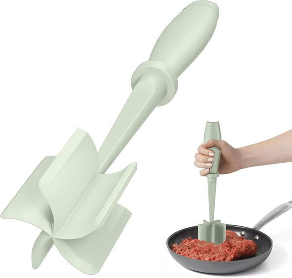 Meat Chopper, Hamburger Grinder, Premium Heat Resistant Smasher for Ground Beef, Burger Grinder Nylon Potato Mix Tool, Meat & Poultry Tenderizers-Black