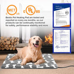 Bestio Large Dog Heating Pad, 34x21 in Heated Dog Bed with Constant Heat & Auto Modes, Gray