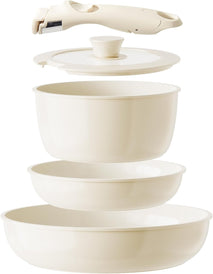 Redchef Ceramic Pots and Pans Set Non Stick, 5 Piece, Detachable Handle