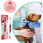Red Pet Toothbrush for Medium & Large Dogs and Cats with Soft Bristles - Easy Teeth Cleaning