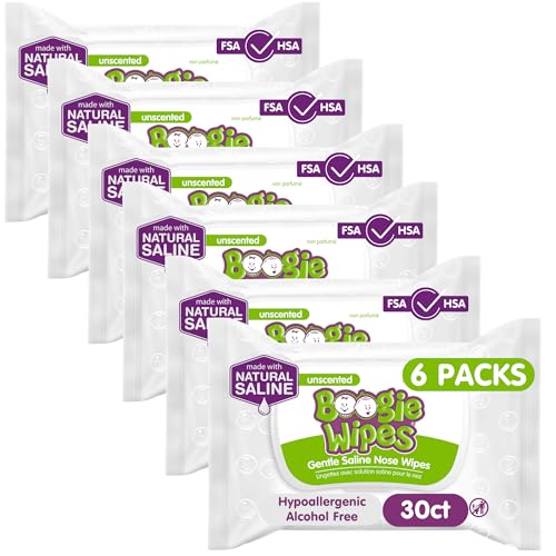 boogie wipes unscented baby wet wipes 180 count pack of 6 vitamin e aloe chamomile natural saline