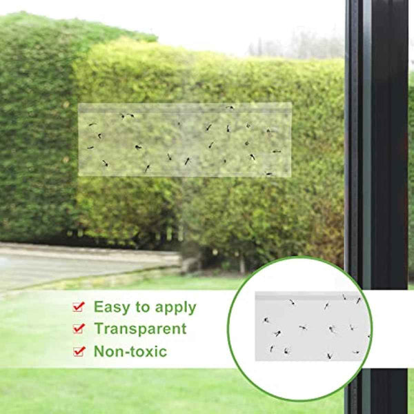 50-pack indoor window fly trap with clear sticky strips for fruit flies and home use