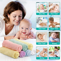 homexcel microfiber coral fleece baby washcloths 24 pack 7x9 inch