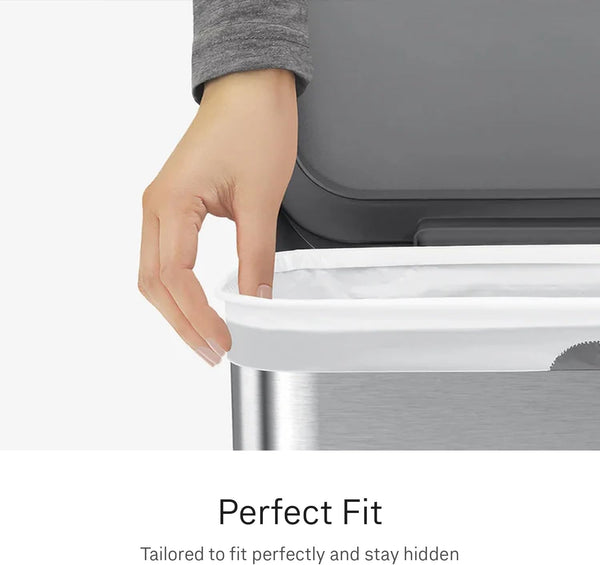 Custom fit liners for simplehuman trash cans, 100 count, 50% PCR plastic, 50-60 liter capacity
