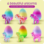 Dan&Darci Unicorn Hatching Surprise Eggs for Kids - Easter Basket Stuffers - 6 Pack Grows 600% - Toys for Girls 3-8 - Easter Crafts - Party Favors for 3+ Year Old Girl - Gifts for Ages 3 4 5 6 7 8