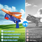 Fuwidvia 3 Pack Airplane Launcher Toys, 13.2'' LED Foam Glider Plane Toy for Boys, 2 Flight Modes Outdoor Flying Toys Birthday Gifts for Boys Girls 4 5 6 7 8 9 10 11 12 Year Old (Blue&Green&Orange)
