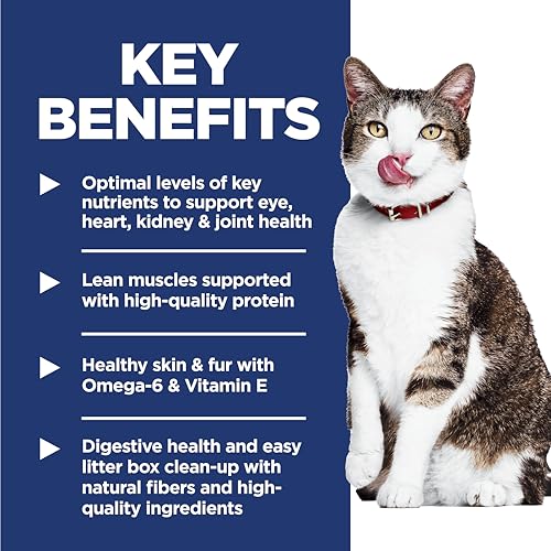 Hill's Science Diet Senior Adult 11+ Dry Cat Food, 7 lb Bag, Chicken Recipe, Easy Litter Box Cleanup