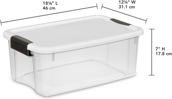 Sterilite 6-Pack Ultra Latching Box Storage Containers for Home and Office