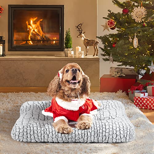 Dog Bed Crate Pad - Soft Fluffy Pet Cushion Mat for Small Dogs, Anti-Slip Comfy Kennel Pad for Puppy Crates