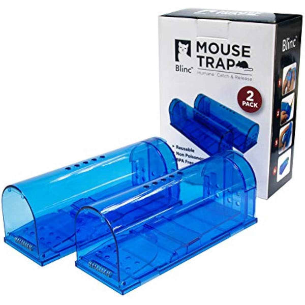 Humane Mouse Trap | Catch and Release Mouse Traps That Work | Mice Trap No Kill for mice/Rodent Pet Safe (Dog/Cat) Best Indoor/Outdoor Mousetrap Catcher Non Killer Small Capture Cage (Blue)
