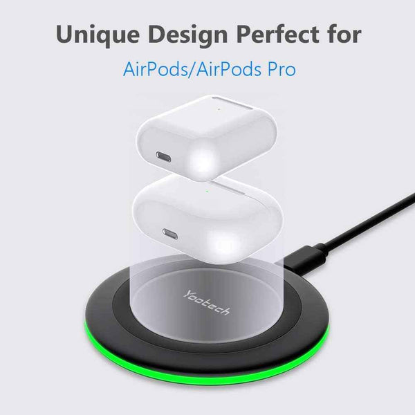 Yootech 10W wireless charging pad for iPhone 17/17 Pro and Samsung Galaxy S25/S24/S23, compatible with AirPods Pro 3