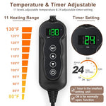MIXJOY 18''x16'' Small Heated Cat Bed with 11 Adjustable Temperature and Timer, Electric Pet Heating Pad for Cats and Dogs