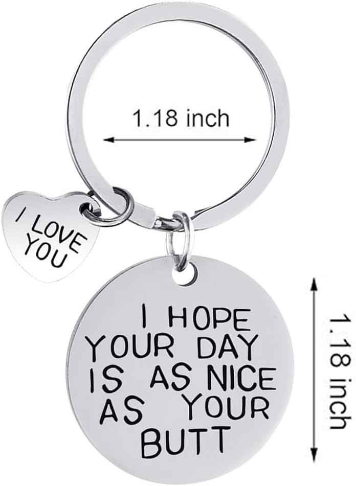 Gifts for Women Christmas Stocking Stuffers - I Hope Your Day Keychain - Perfect Valentines Day Gifts for Her, Girlfriend, Husband, Wife I Love You Romantic Presents Gift Ideas