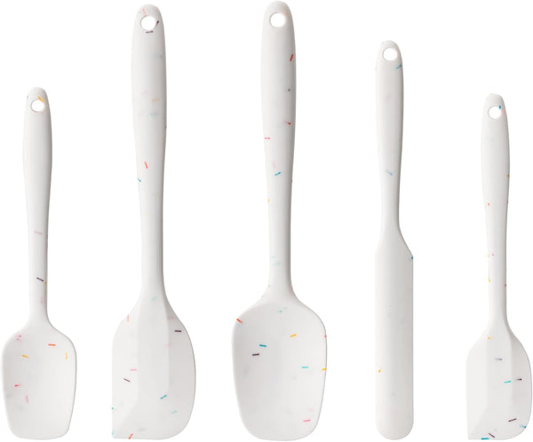 5 Piece Silicone Spatula Set for High Heat Resistant Non-Stick Cooking