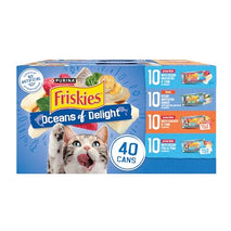 Purina Friskies Wet Cat Food Variety Pack - 40 Cans, 5.5 oz each, Oceans of Delight Flaked and Filets