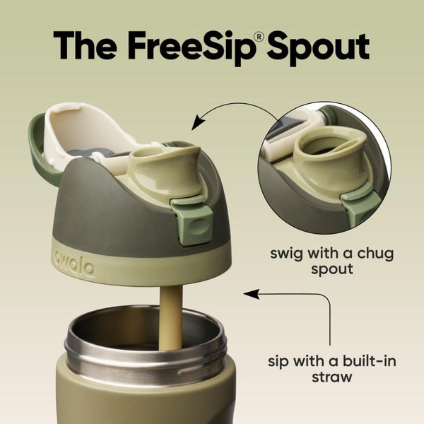 Insulated stainless steel water bottle with straw for travel