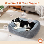 MIXJOY dog bed for large, medium, small dogs, 20 inch grey washable sleeping bed with anti-slip bottom