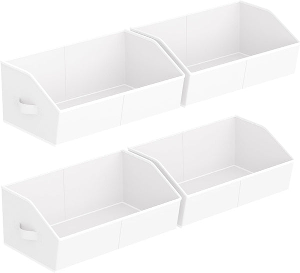 Large Fabric Trapezoid Storage Bins for Closet Organizer System 6 Pack