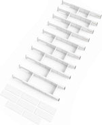 SpaceAid Bamboo Drawer Dividers with Inserts and Labels, Kitchen Adjustable Drawer Organizers, Expandable Organization for Home, Office, Dressers, 4 Dividers with 9 Inserts (17"-22" Natural)