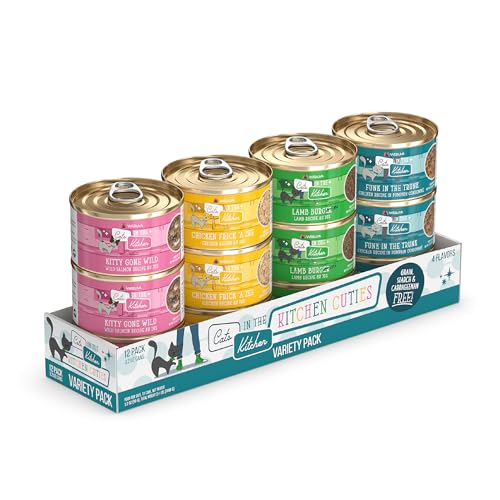weruva kitchen cuties variety pack, 3.2oz wet cat food, 12-pack