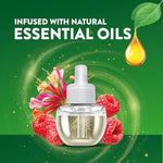 Air Wick plug in scented oil refill, honeysuckle & raspberry, 4 count, essential oils