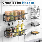 EUDELE Adhesive Shower Caddy, 5 Pack Rustproof Stainless Steel Bath Organizers With Large Capacity, No Drilling Shelves for Bathroom Storage & Home Decor