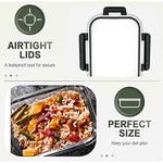 KOMUEE 10 Packs 30 oz Glass Meal Prep Containers,Glass Food Storage Containers with Lids,Airtight Lunch Bento Boxes,Microwave,Freezer and Dishwasher,Gray