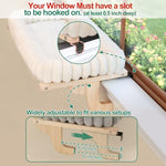 zakkart snugcloud cat window perch with 4-sided bolster natural wood and white bed medium