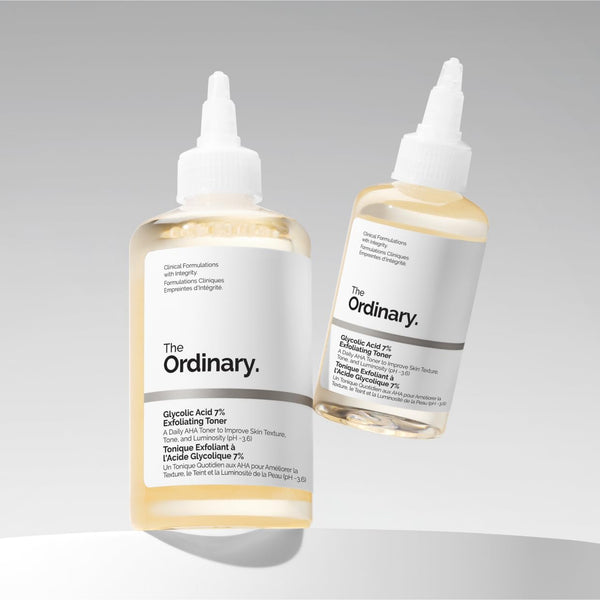 the ordinary glycolic acid 7% exfoliating toner, brightening and smoothing daily toner for uneven skin tone