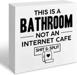 Funny Restroom Bathroom Wooden Signs, Funny Bathroom Sayings, Humor Washroom Quotes Block Plaque, Wall Art/Home Decor, Rustic Wooden Box Signs, Farmhouse Decor, Housewarming Gift