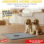 Glad for Pets Black Charcoal Puppy Training Pads with Odor Control and Pheromone Attractant, Leak Resistant Dog Potty Pads for House Training Puppies and Dogs, 23 x 23 in, 50 Count
