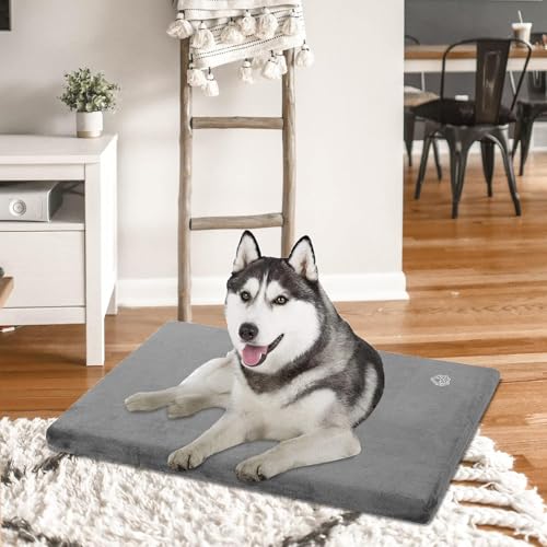 EMPSIGN grey reversible dog crate pad mattress firm support for small to XX-large dogs 35" x 22" x 3"