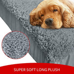 Grey soft plush dog bed liner replacement cover, 36x27 inches, waterproof, machine washable