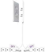 Sleek Socket original flat ultra-thin outlet concealer with extension cord kit, 3ft, multi-outlet power strip for home improvement
