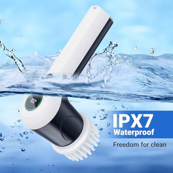 Electric Spin Scrubber for Bathroom Sink Window Cleaning with 6 Replaceable Heads
