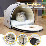 grey cat bed for indoor cats foldable cat cave anti-slip water-resistant bottom cat houses for small dogs