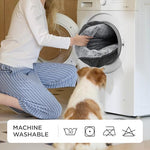 bedsure washable dog bed, small medium size, rectangle fluffy plush pet bed, comfy corduroy fleece, 25x21x7inches, suitable for pet up to 20lbs, grey