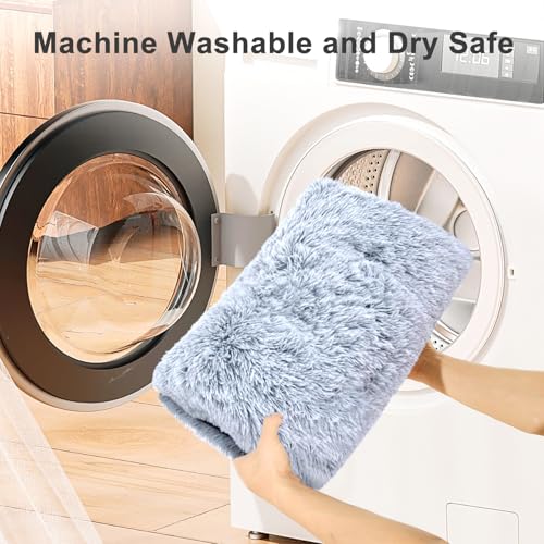 Vonabem 36 inch Deluxe Plush Grey Dog Bed Crate Pad for Medium Small Sized Dogs, Anti-Slip and Soft Kennel Pads